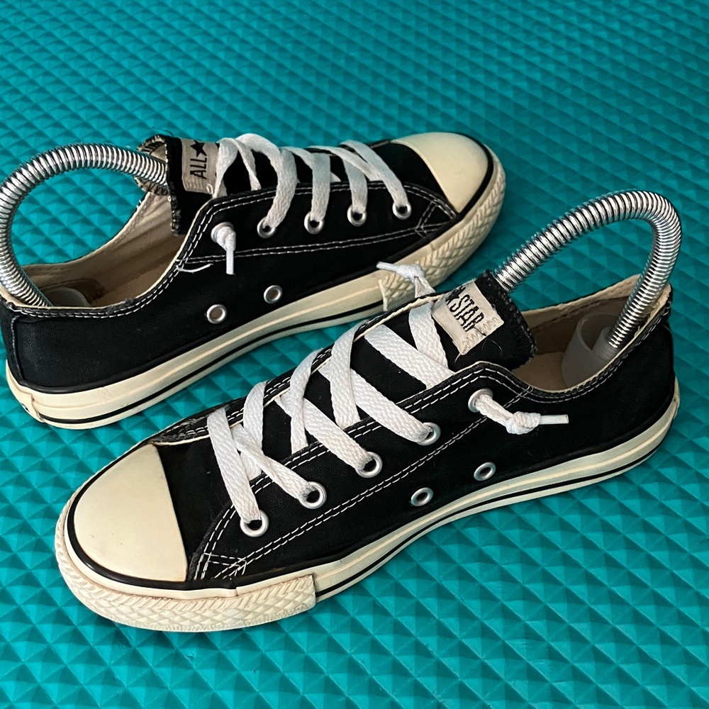 CONVERSE CTAS Big Kids Unisex Low Top Canvas Black Shoes | 3